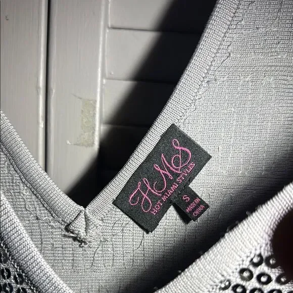 Hot Miami Styles Glittering Silver Backless Dress - Picture 2 of 7